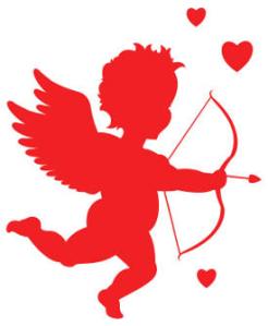 Cupid and his bow and arrow