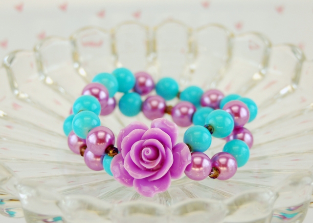 Lavender and turquoise bracelet avaiable at  http://madamexapparel.storenvy.com