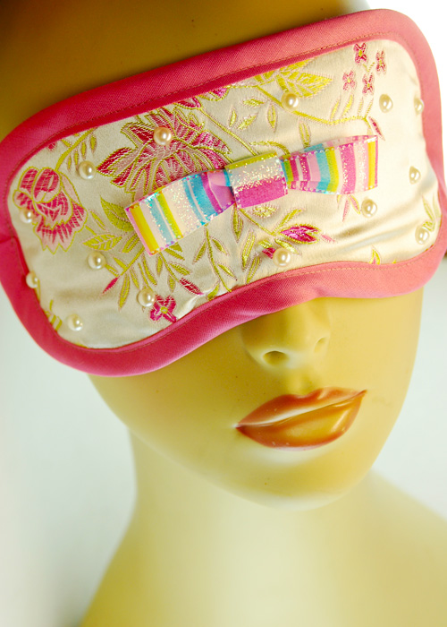 Pink & Ivory silk brocade sleep mask available at http://madamexapparel.storenvy.com